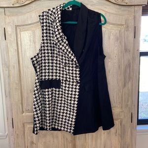 Mixed fabric Vest